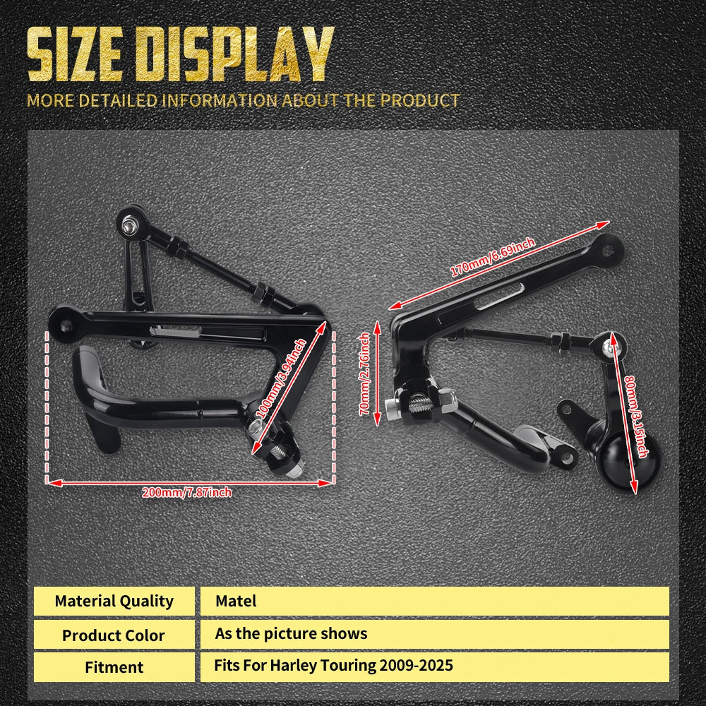 Kit Commandes Centrales avec Tringlerie de Frein/Sélecteur en Aluminium - Harley-Davidson Touring 2009-2025 – photo 5/7