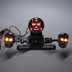 Kit feu arrière tête de mort chromé pour Harley Big Twin - vue 6