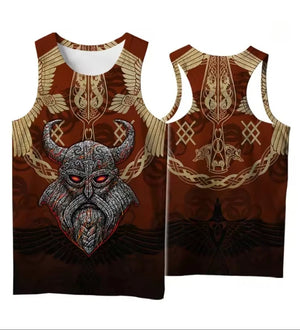 Débardeur homme noir imprimé motif viking - vue 10