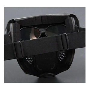 Masque de moto tête de mort rétro noir style biker - vue 6