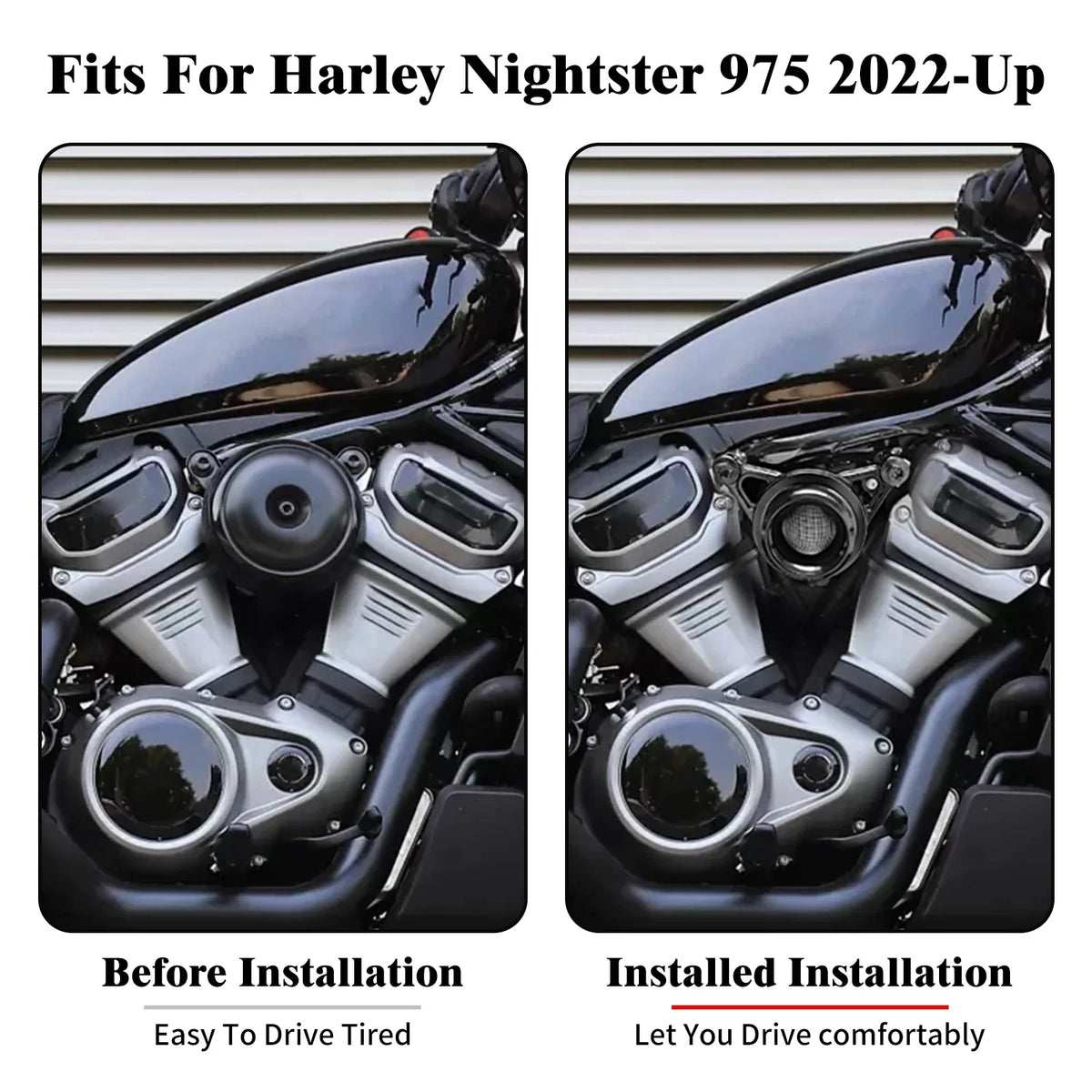 Cache d'admission noir décoratif pour moto Harley-Davidson Nightster - vue 2