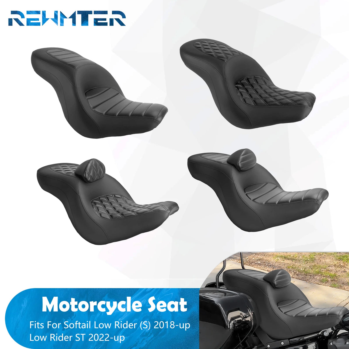 Selle biplace avec dossier pour Harley-Davidson Softail Sport Glide / Low Rider S / Low Rider ST (2022-2024)