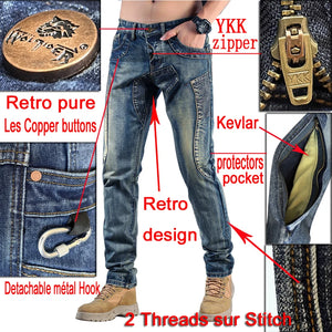 Jean moto homme renforcé Kevlar/Aramide avec protections - vue 1