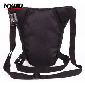 Sac banane cuisse en nylon noir pour moto - vue 3