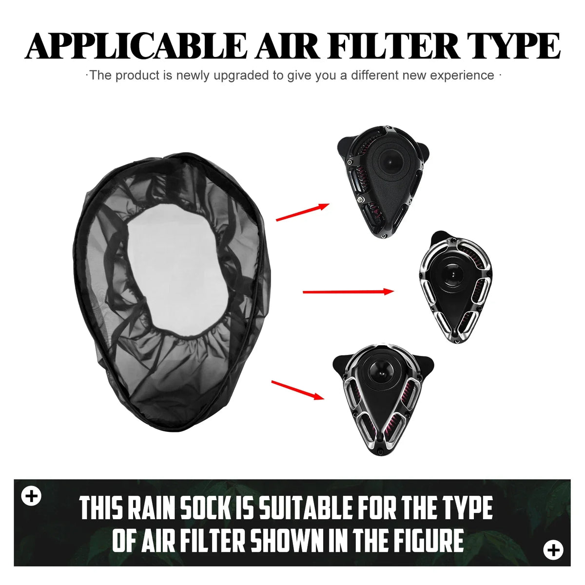 Housse anti-pluie noire pour filtre à air de moto Harley-Davidson - vue 11