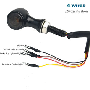 Feu LED 3 en 1 clignotant, feu stop et feu de position style café racer, montage universel 8mm - vue 3