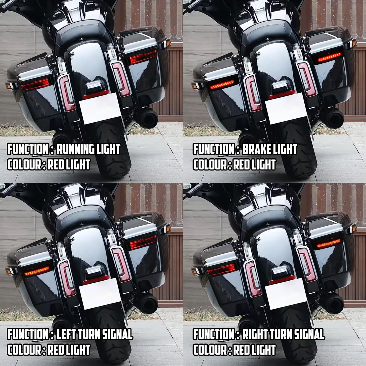 Feux LED Latéraux de Sacoches avec Clignotant et Stop - Harley-Davidson Touring 2023-2024 et plus récent – photo 5/6