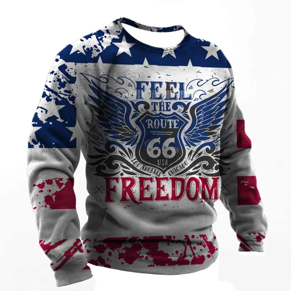 T-shirt Manches Longues Homme Imprimé Route 66 Biker - vue 12