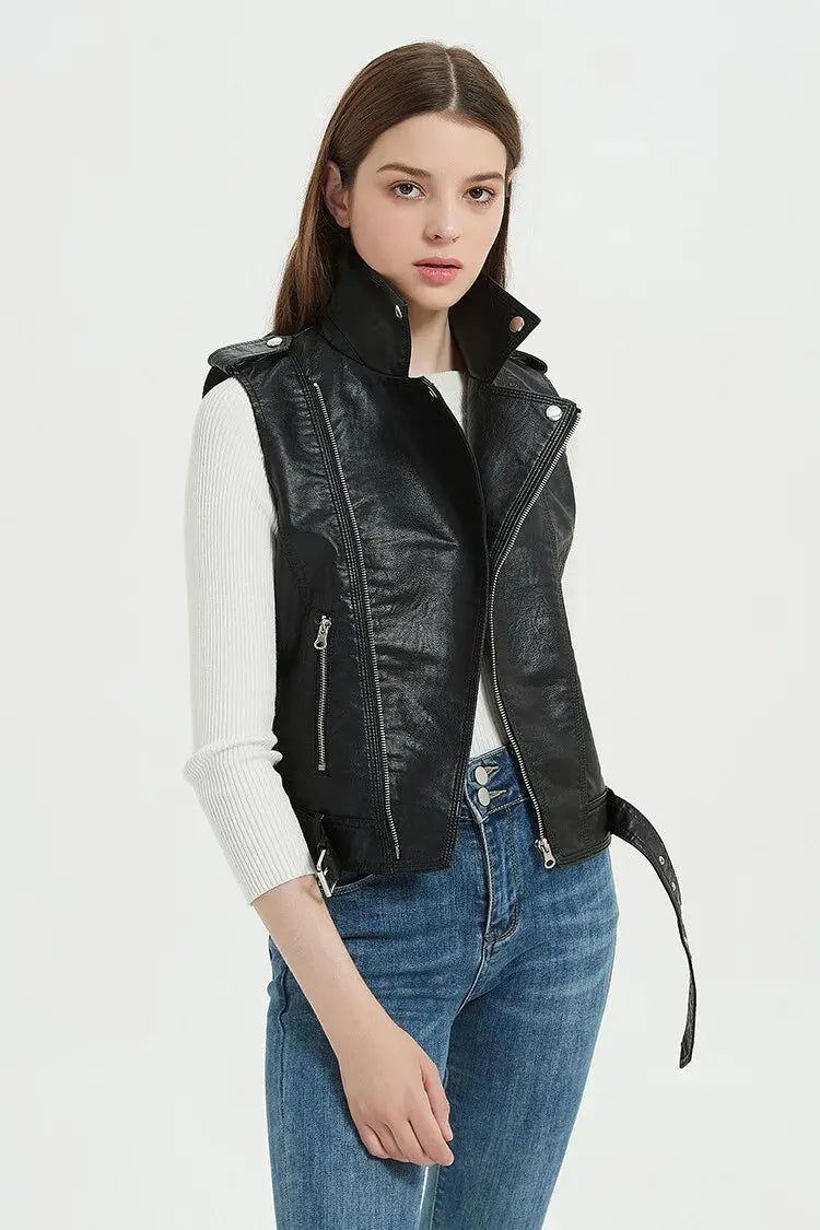 Gilet simili cuir femme grande taille - vue produit - vue 6