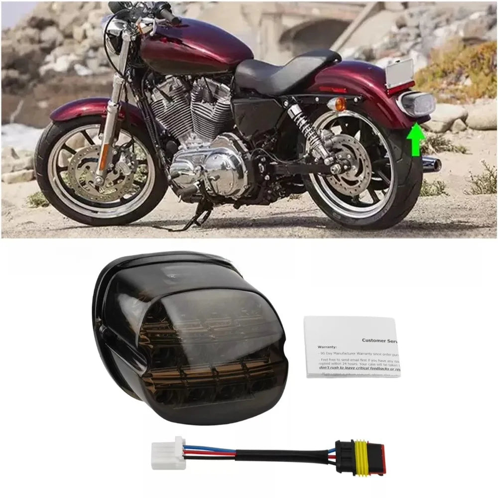 Feu arrière LED laydown avec éclairage de plaque pour Harley - vue 2