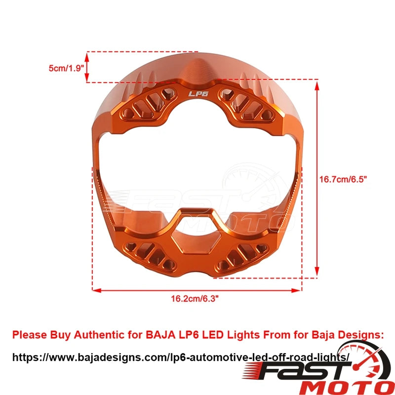 Cache de protection orange pour phare additionnel Baja Designs LP6 Pro - vue 3