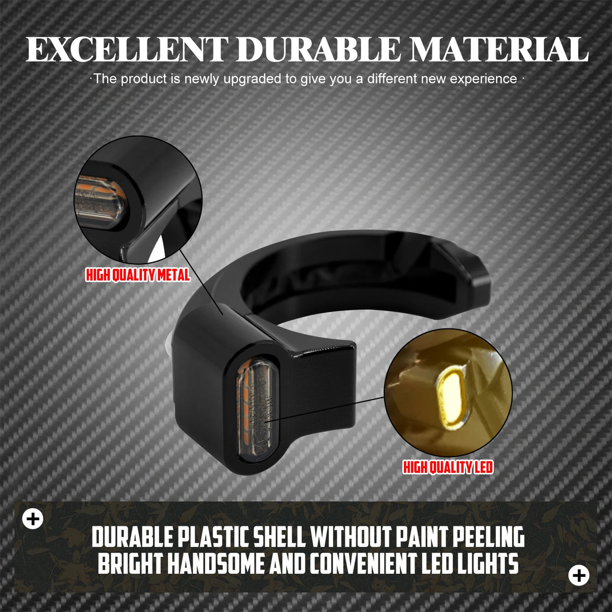 Feu LED ambre monté sur le cache de fourche d'une Harley Sportster Nightster - vue 3