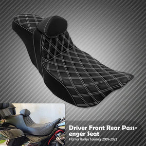 Selle Biplace avec Dossier Pilote Intégré - Harley-Davidson Touring Road King, Street Glide, Electra Glide 2009 et plus – photo 8/13