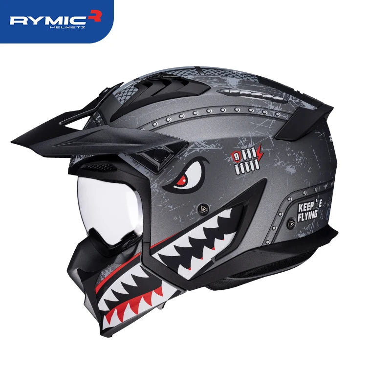Casque moto modulable style Street Fighter - vue - vue 11