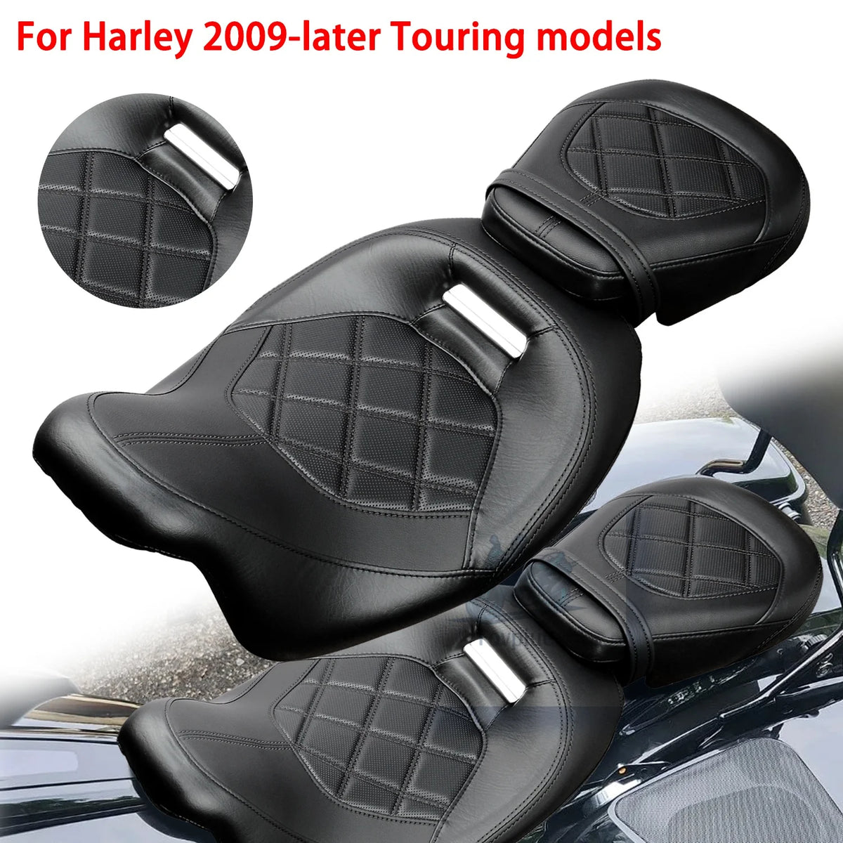 Selle biplace profil bas FOVPLUE pour Harley-Davidson Touring (2009 et plus récent)