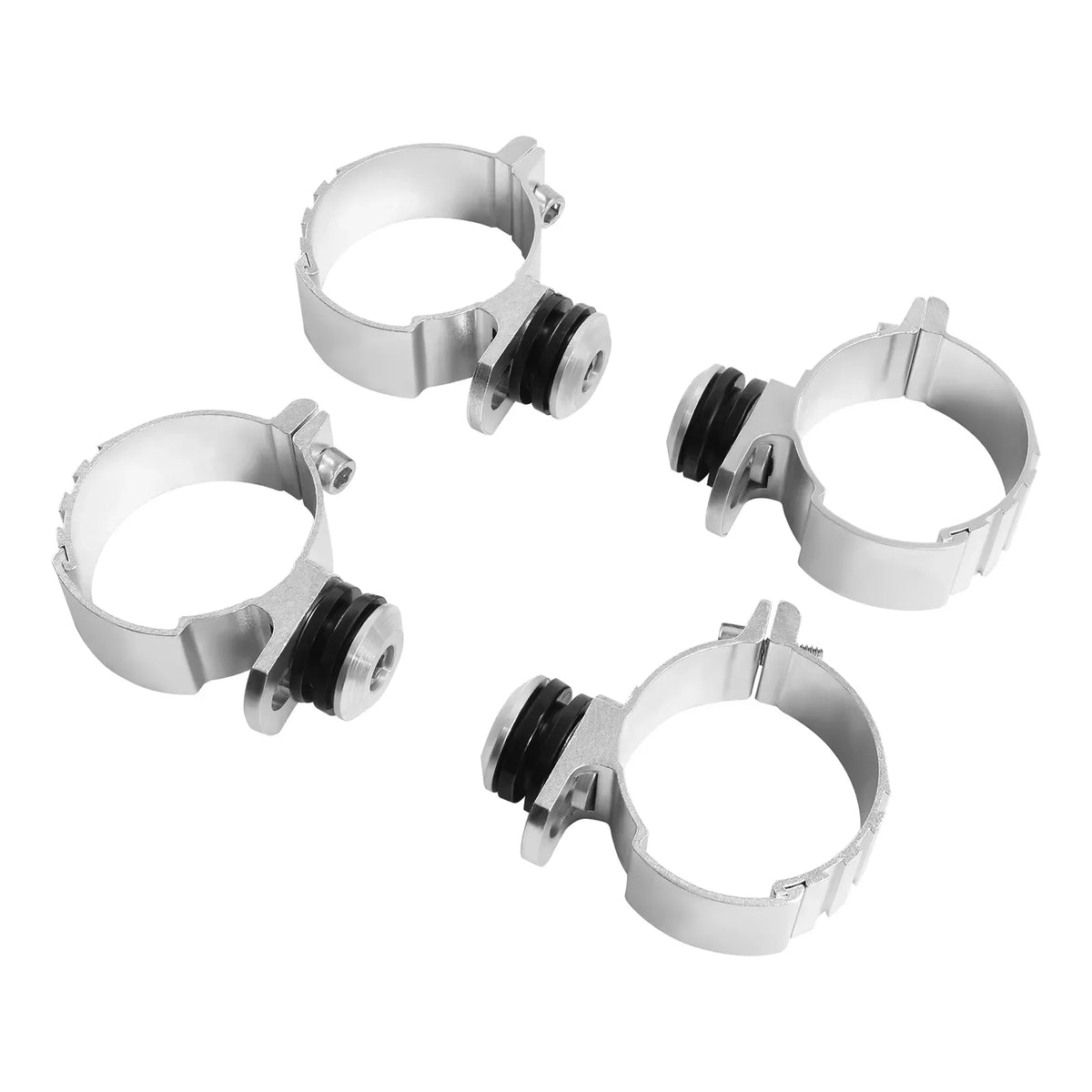 Colliers de fixation de pare-brise en aluminium argenté pour Harley Softail - vue 1