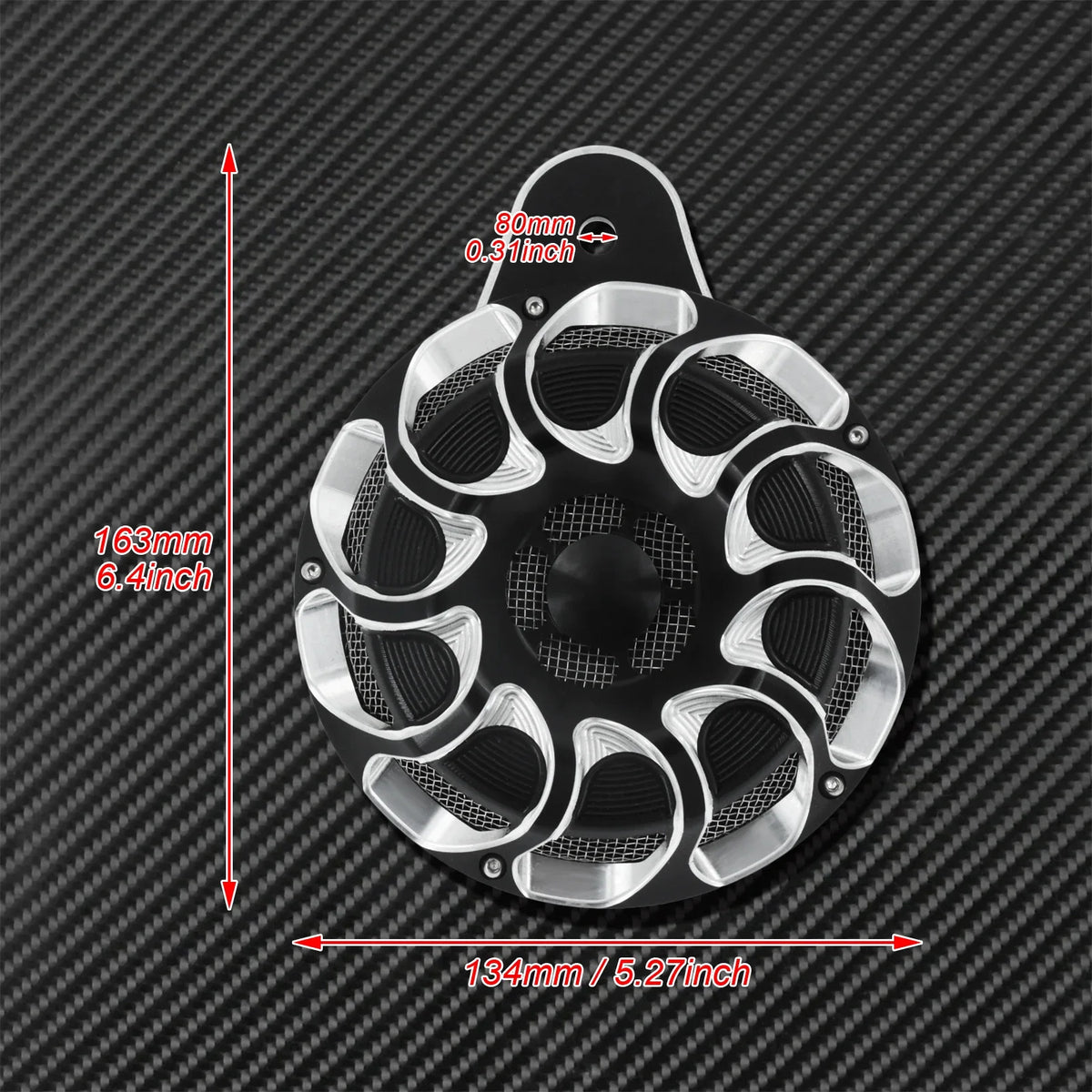 Cache-klaxon CNC noir et chromé pour Harley Big Twin et Sportster - vue 5