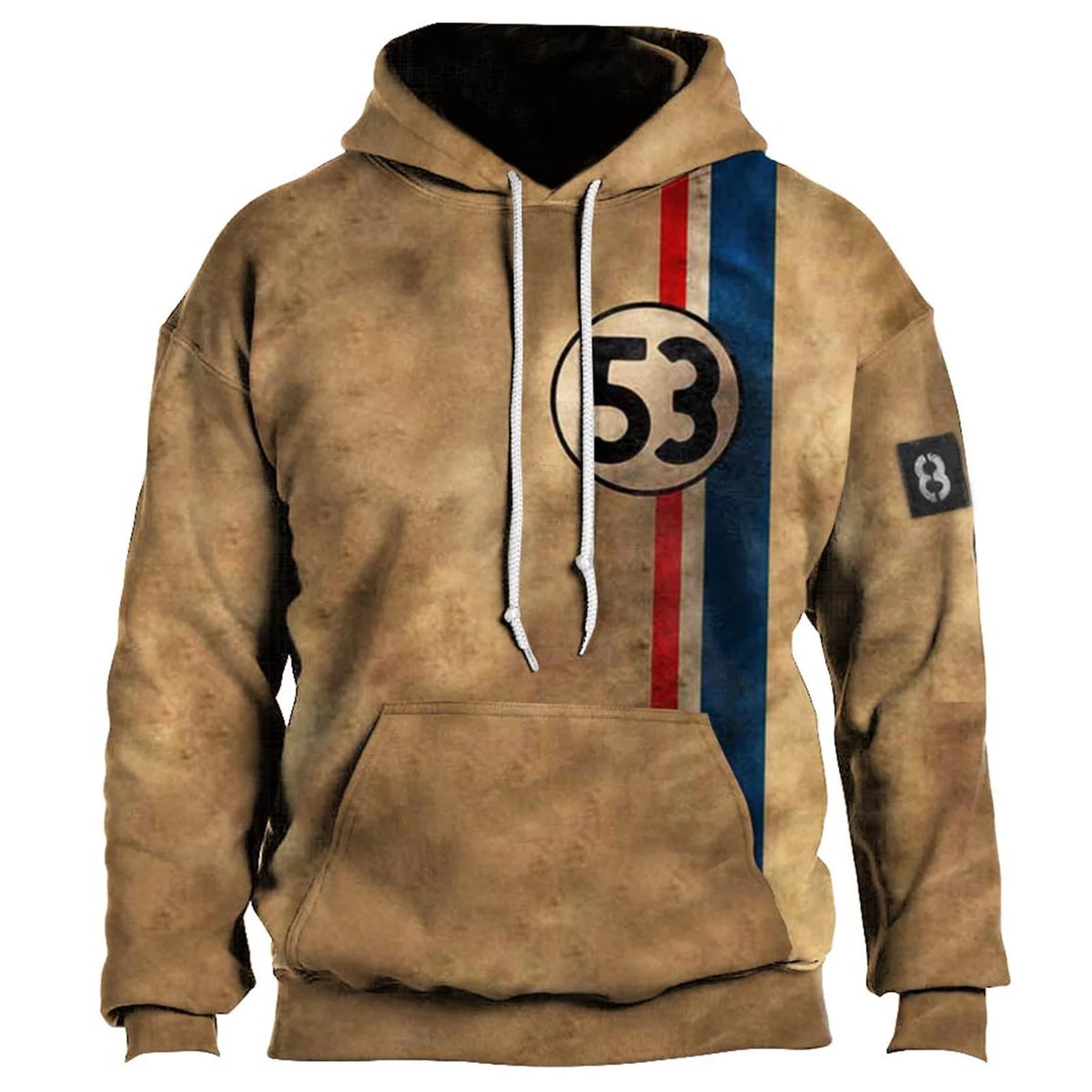 Sweat à Capuche Oversize Homme Imprimé 3D Moto Route 66 - vue 4