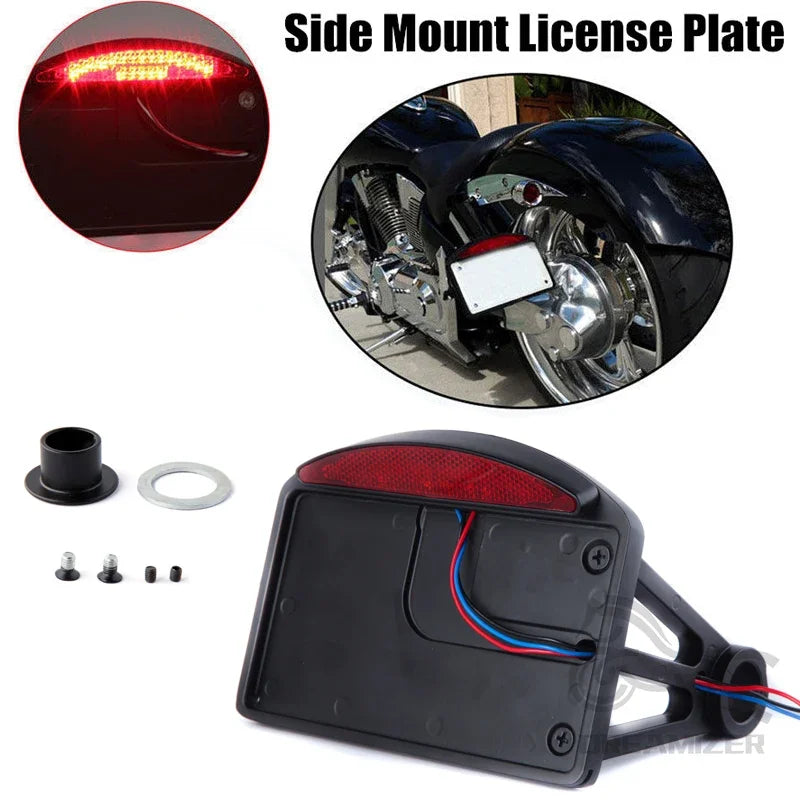 Support de plaque latéral à LED pour Harley custom - vue 2