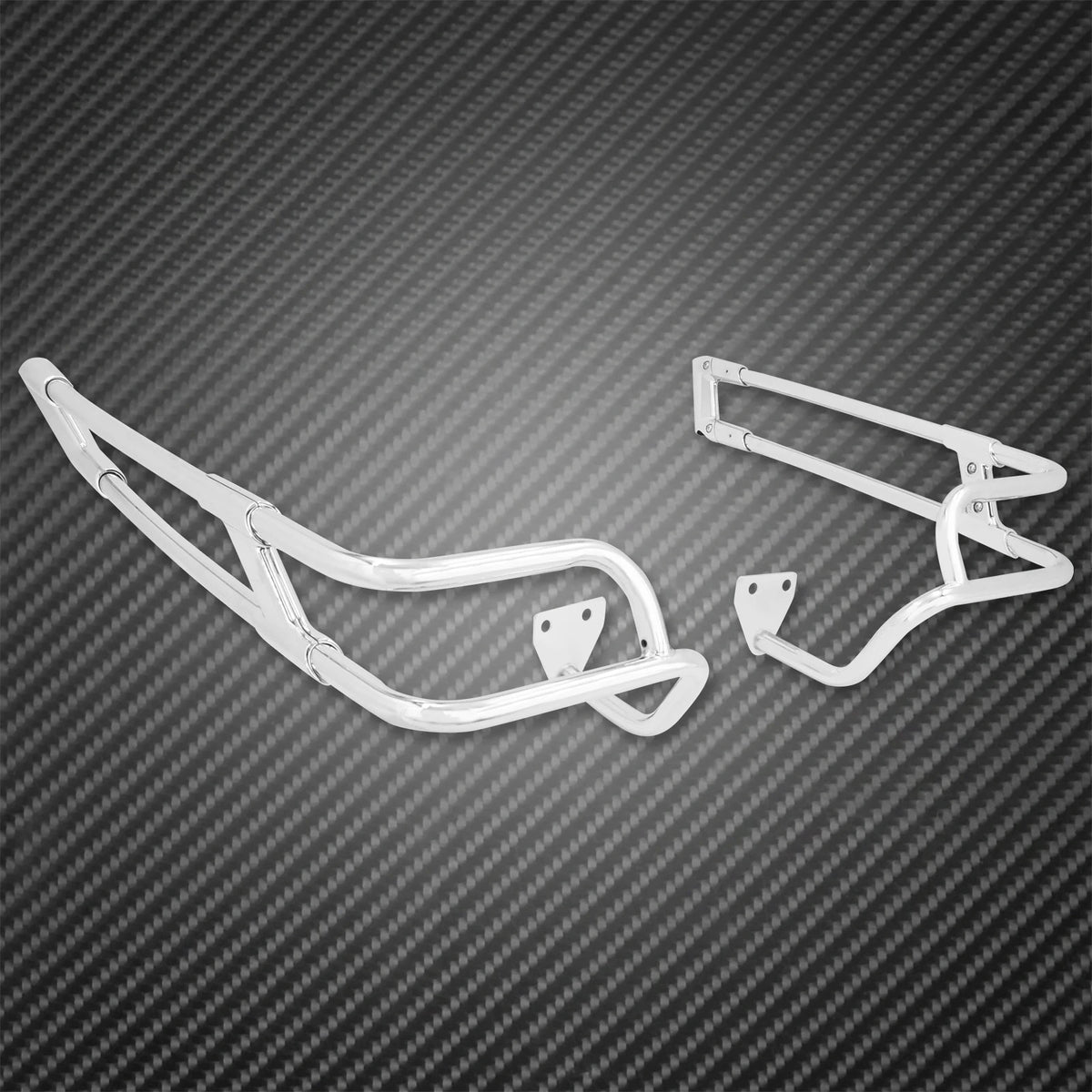 Support de rail chromé sur le couvercle d'un top case King de Harley-Davidson Touring - vue 3