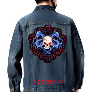 Grand écusson dorsal brodé style biker moto pour blouson - vue 33