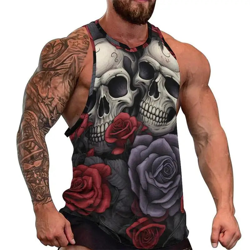 Débardeur crâne 3D oversize homme - vue 12
