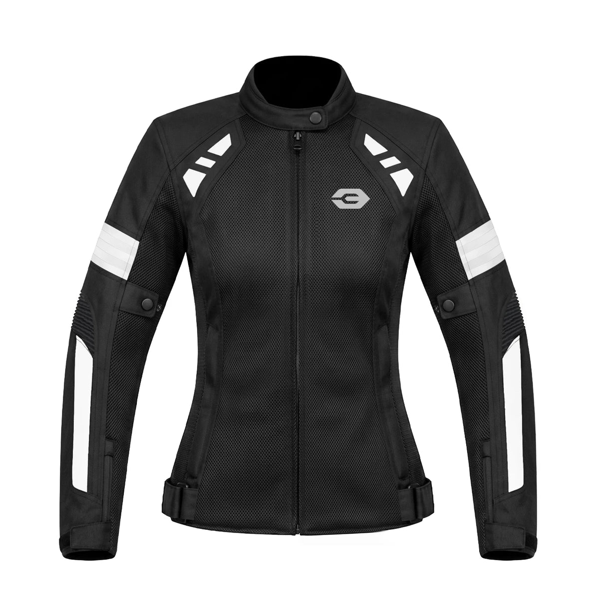 Blouson moto femme noir respirant - vue de face - vue 7