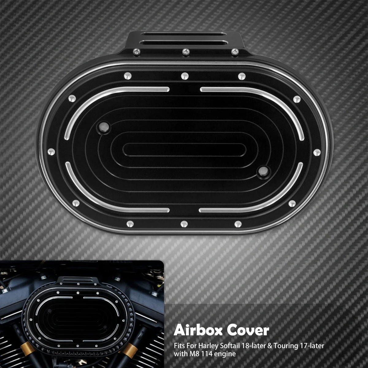 Cache de Boîtier de Filtre à Air (Airbox Cover) - Harley-Davidson M8 Touring 2017-Up & Softail 2018-Up – photo 8/8