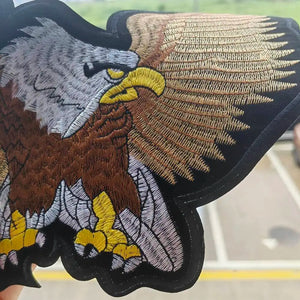 Écusson brodé aigle punk biker à repasser sur jean ou veste - vue 4
