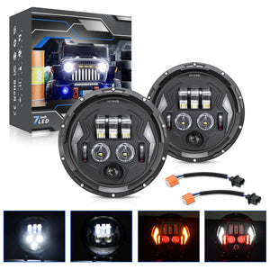 Phare LED 7 pouces noir pour Harley Touring - vue 5