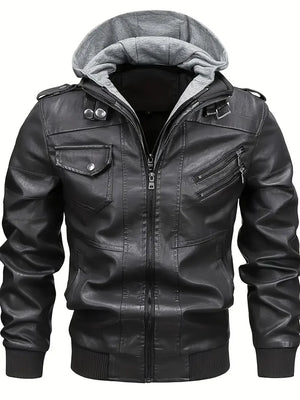 Blouson cuir homme style motard - vue - vue 7