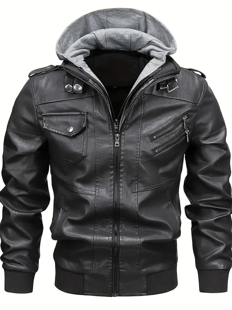 Blouson cuir homme style motard - vue - vue 7