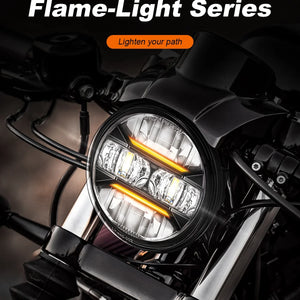 Phare LED à projecteur 5,75 pouces Angel Eyes H4, feu de jour pour Harley Sportster, Dyna, Iron 883 - vue 5