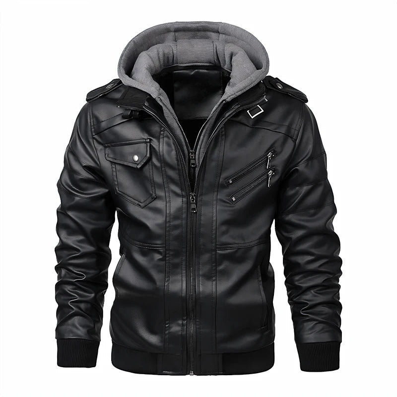 Blouson cuir homme style motard - vue - vue 6