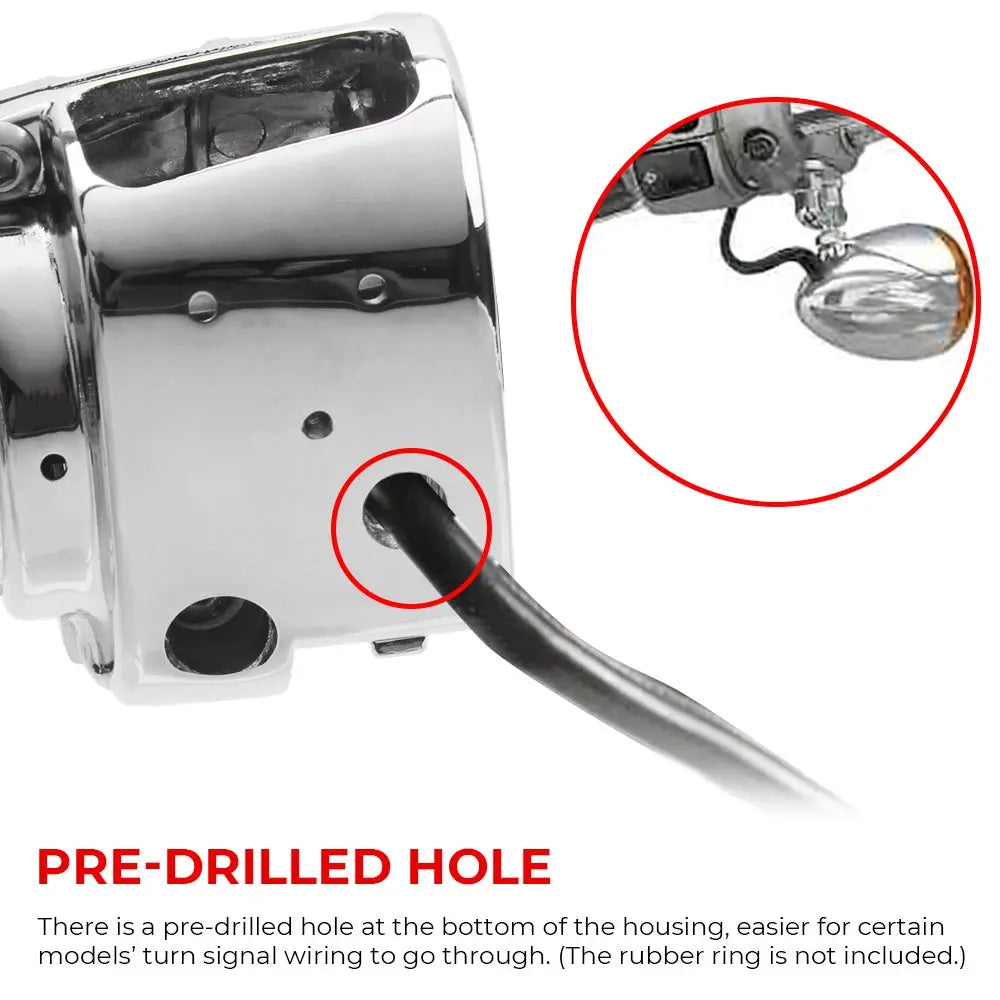 Boîtiers de commodos chromés pour Harley Sportster - vue 4