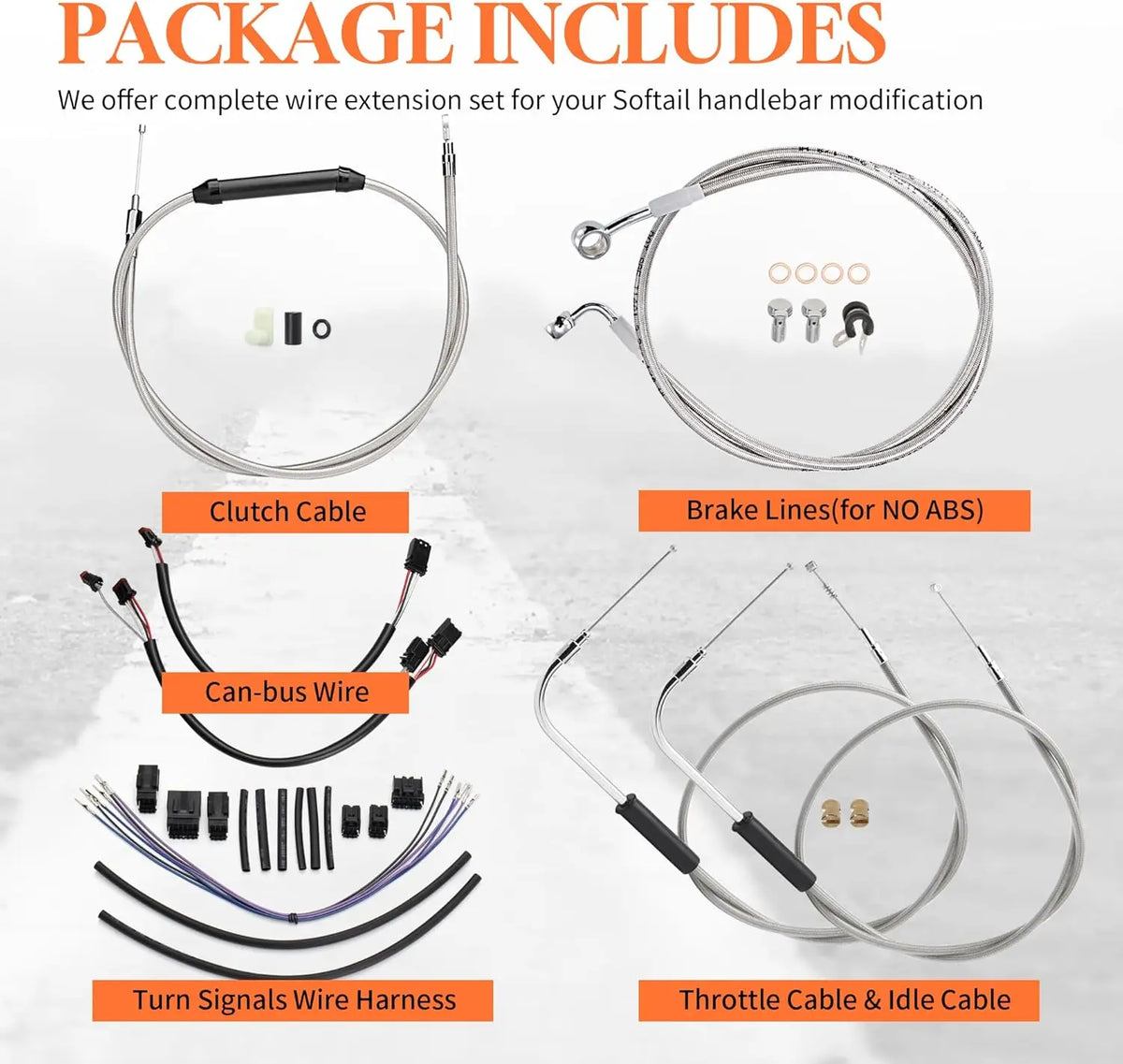 Kit de Câbles Rallongés pour Guidon - Harley-Davidson Softail 2011-2015 (Sans ABS) – photo 3/8