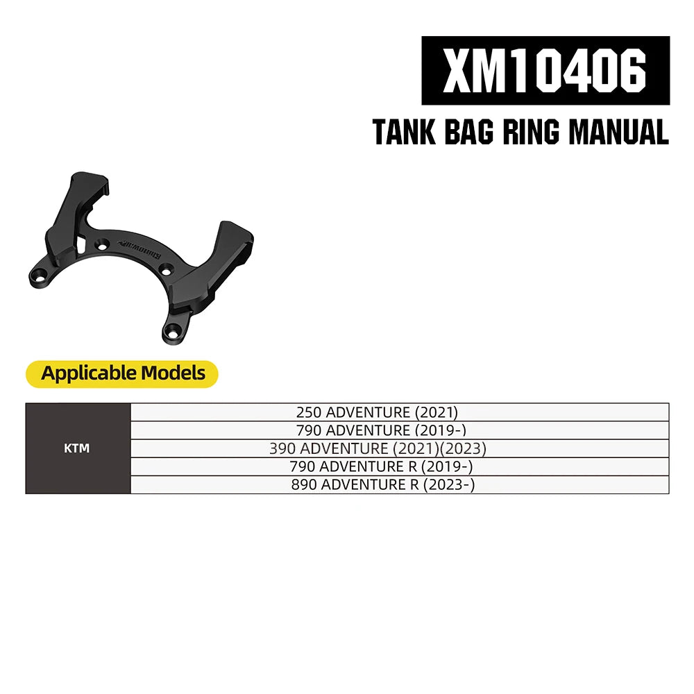 Sac de réservoir moto Rhinowalk noir à fixation magnétique - vue 30