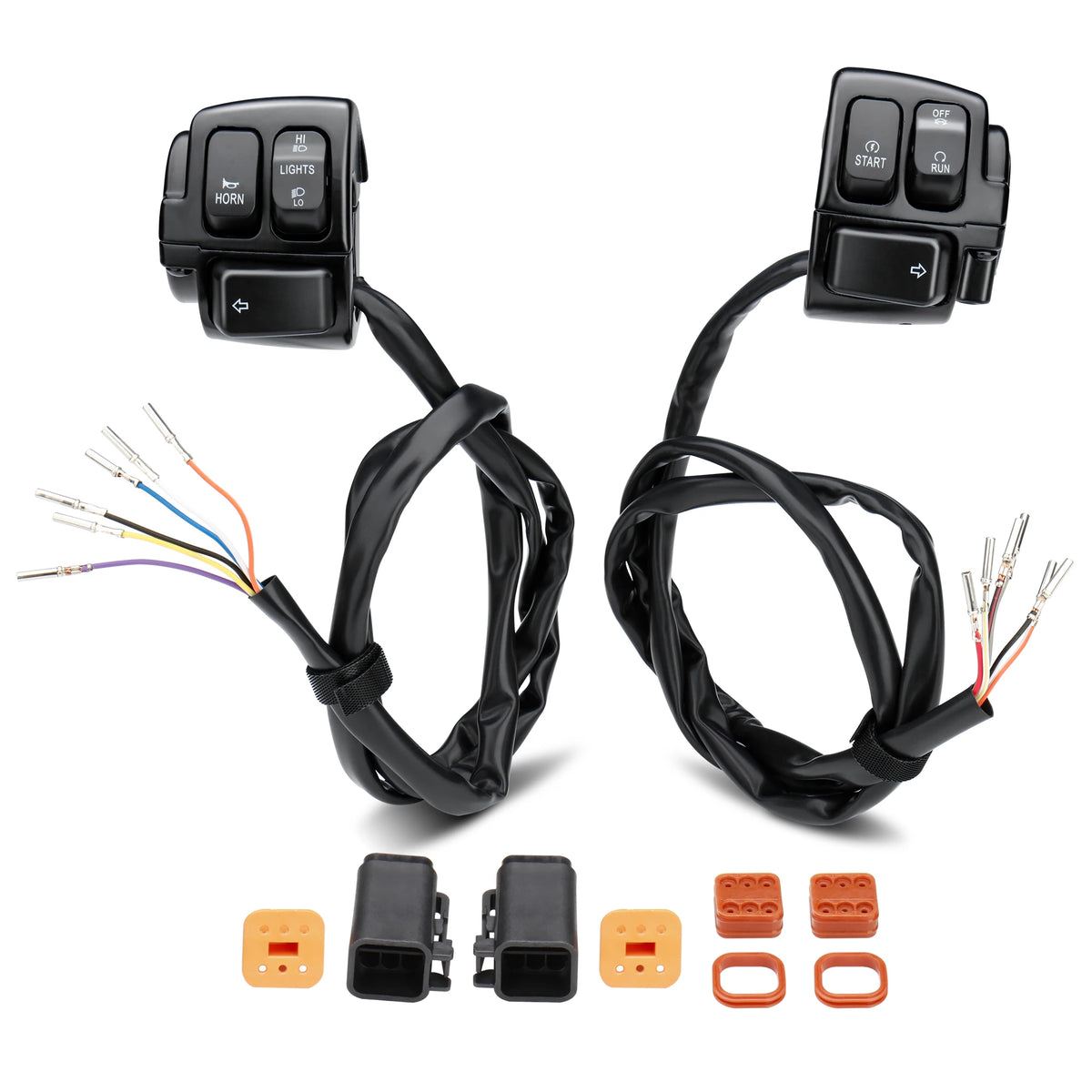 Kit de Rallonge de Câblage pour Commodos de Guidon (110 cm) - Harley-Davidson Sportster, Dyna, Softail et Road King 1996-2006 – photo 1/6