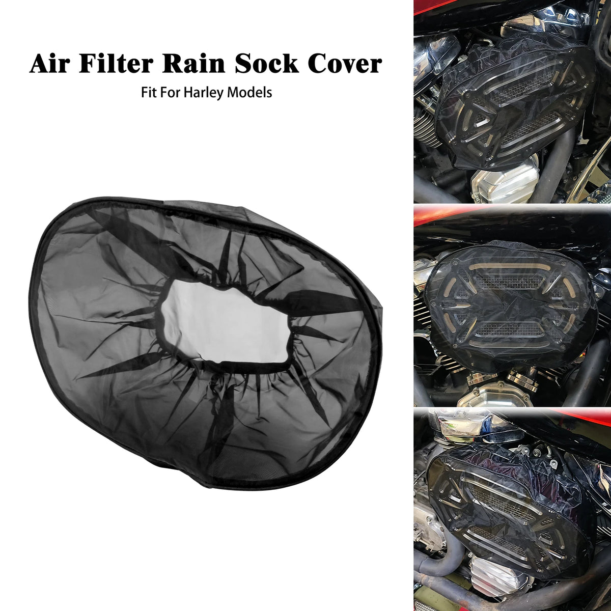 Chaussette de pluie noire pour filtre à air pour Harley Touring Softail 114 117 - vue 7