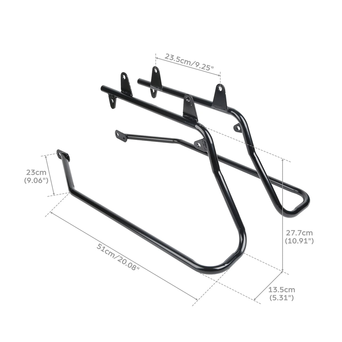 Support noir renforcé pour sacoche rigide sur une Harley-Davidson Softail Fat Boy - vue 4