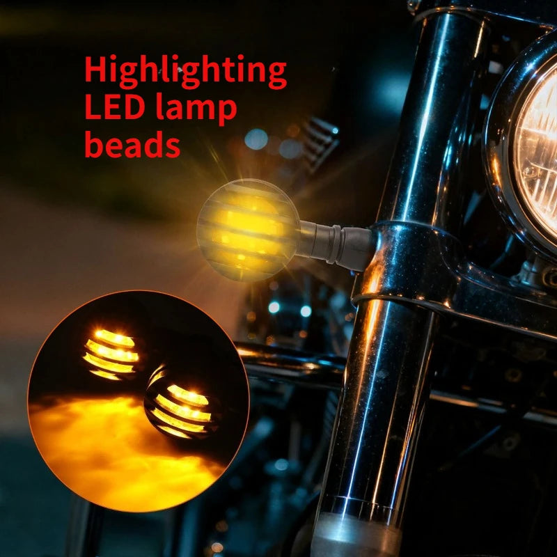 Clignotant LED rétro grille noire style café racer, montage universel 10mm - vue 5