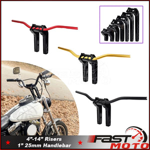 Risers de guidon noirs en aluminium pour moto Harley-Davidson - vue 2