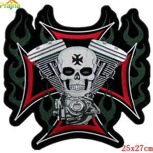 Écusson dorsal brodé biker punk crâne aigle - vue 15