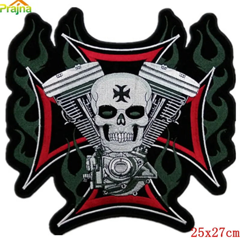 Écusson dorsal brodé biker punk crâne aigle - vue 15
