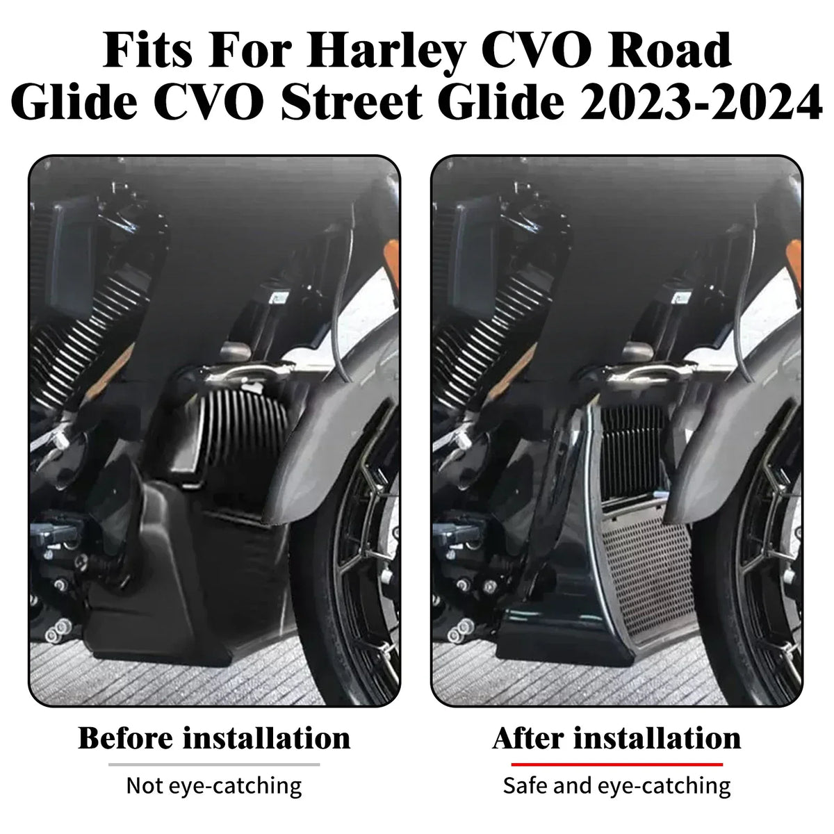 Spoiler de menton et cache de radiateur pour Harley Road Glide Street Glide - vue 2