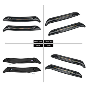 Feux LED noirs de clignotant fixés au pare-brise d'une Harley-Davidson Softail - vue 4