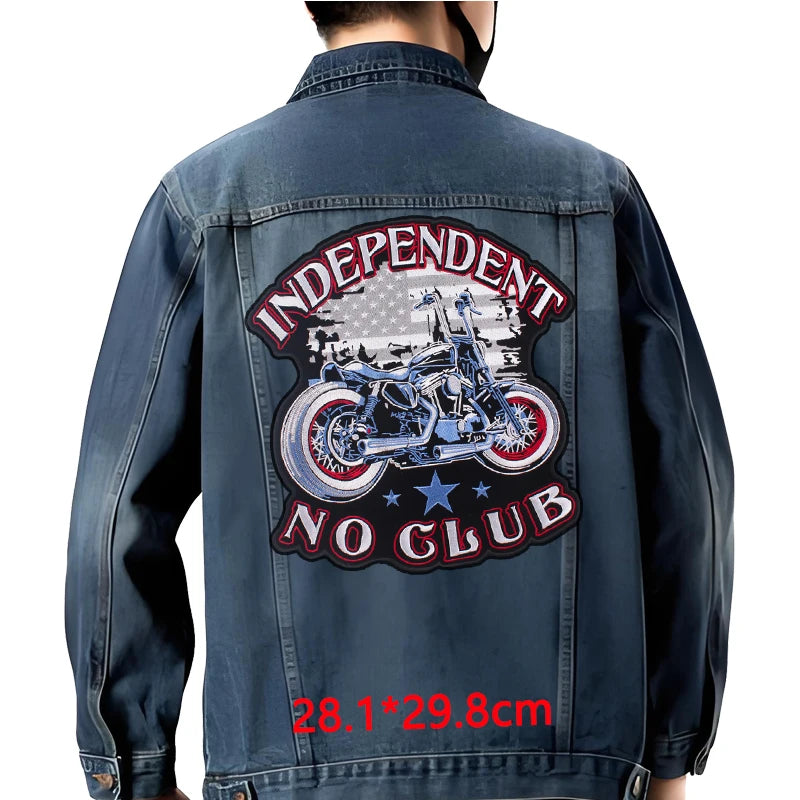 Grand écusson dorsal brodé style biker moto pour blouson - vue 38
