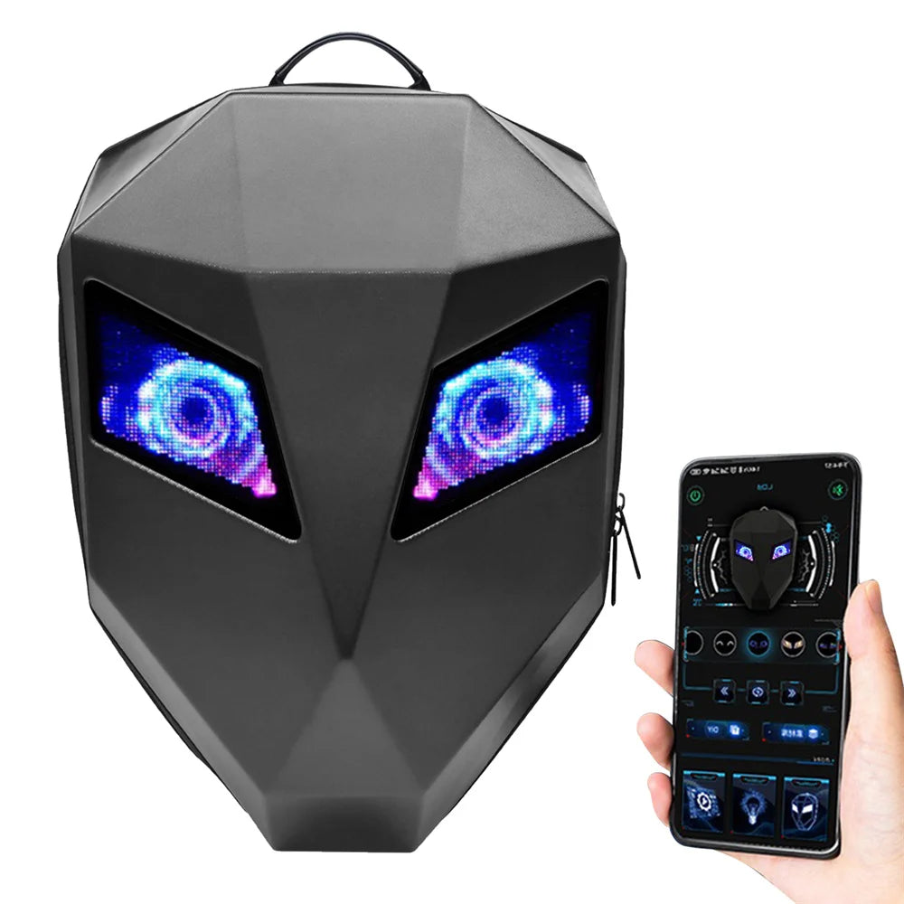 Sac à dos noir imperméable avec écran LED pour moto - vue 7