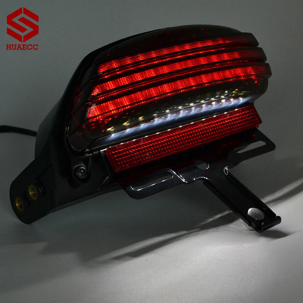 Feu arrière tri-bar LED avec support de plaque pour Harley Softail - vue 5