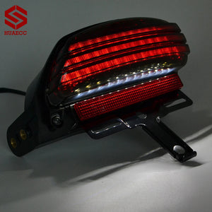 Feu arrière tri-bar LED avec support de plaque pour Harley Softail - vue 5